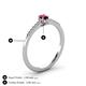 4 - Penelope Classic 6x4 mm Oval Cut Ruby and Round Diamond Engagement Ring 