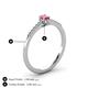 4 - Penelope Classic 6x4 mm Oval Cut Pink Tourmaline and Round Diamond Engagement Ring 