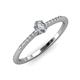 3 - Penelope Classic 6x4 mm Oval Cut Lab Grown Diamond and Round Natural Diamond Engagement Ring 