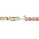 2 - Izarra 3.90 mm Pink Tourmaline and Diamond Eternity Tennis Bracelet 