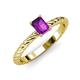 3 - Leona Bold 8x6 mm Emerald Cut Amethyst Solitaire Rope Engagement Ring 