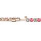 2 - Izarra 3.70 mm Pink Tourmaline and Lab Grown Diamond Eternity Tennis Bracelet 