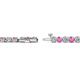 2 - Izarra 3.10 mm Pink Sapphire and Diamond Eternity Tennis Bracelet 