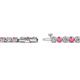 2 - Izarra 3.10 mm Pink Tourmaline and Diamond Eternity Tennis Bracelet 
