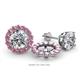1 - Serena 0.62 ctw (2.00 mm) Round Pink Tourmaline Jackets Earrings 