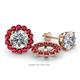 1 - Serena 0.88 ctw (2.00 mm) Round Ruby Jackets Earrings 