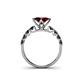 4 - Alicia 5.50 mm Princess Cut Red Garnet and Black Diamond Engagement Ring 