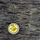 2 - Catriona Round Lab Created Yellow Sapphire and Diamond Halo Slider Pendant Necklace 