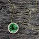2 - Catriona Round Lab Created Emerald and Diamond Halo Slider Pendant Necklace 