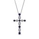 1 - Abha Petite Blue Sapphire and Diamond Cross Pendant 