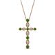 1 - Abha Petite Green Garnet and Diamond Cross Pendant 