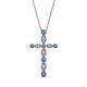 1 - Abha Petite Blue Topaz and Diamond Cross Pendant 