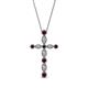 1 - Abha Petite Red Garnet and Diamond Cross Pendant 