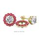 1 - Serena 0.82 ctw (2.00 mm) Round Ruby Jackets Earrings 