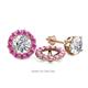 1 - Serena 0.82 ctw (2.00 mm) Round Pink Sapphire Jackets Earrings 