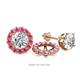 1 - Serena 0.57 ctw (2.00 mm) Round Pink Tourmaline Jackets Earrings 