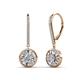1 - Lillac Iris Round and Baguette Diamond Halo Dangling Earrings 
