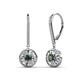 1 - Lillac Iris Round Created Alexandrite and Baguette Diamond Halo Dangling Earrings 