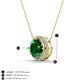 3 - Catriona Round Lab Created Emerald and Diamond Halo Slider Pendant Necklace 