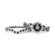 1 - Alita Black and White Diamond Halo Bridal Set Ring 