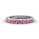 1 - Gracie 3.00 mm Round Pink Sapphire Eternity Band 