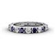 1 - Gracie 3.00 mm Round Blue Sapphire and Diamond Eternity Band 