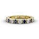 1 - Gracie 3.00 mm Round Blue Sapphire and Diamond Eternity Band 