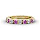 1 - Gracie 3.00 mm Round Amethyst and Diamond Eternity Band 