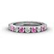 1 - Gracie 3.00 mm Round Pink Sapphire and Diamond Eternity Band 