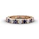 1 - Gracie 3.00 mm Round Blue Sapphire and Lab Grown Diamond Eternity Band 