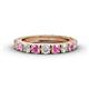1 - Gracie 3.00 mm Round Pink Sapphire and Lab Grown Diamond Eternity Band 