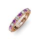 3 - Gracie 3.00 mm Round Amethyst and Lab Grown Diamond Eternity Band 