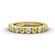 1 - Gracie 3.00 mm Round Yellow Sapphire and Lab Grown Diamond Eternity Band 