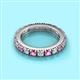 2 - Gracie 3.00 mm Round Pink Sapphire and Lab Grown Diamond Eternity Band 