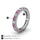 4 - Gracie 3.00 mm Round Pink Sapphire and Lab Grown Diamond Eternity Band 