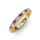3 - Gracie 3.00 mm Round Amethyst and Diamond Eternity Band 