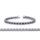 1 - Zahra Princess Cut 2.00 mm Blue Sapphire and Diamond Eternity Tennis Bracelet 
