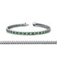 1 - Zahra Princess Cut 2.00 mm Green Garnet and Diamond Eternity Tennis Bracelet 
