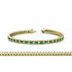 1 - Zahra Princess Cut 2.00 mm Green Garnet and Diamond Eternity Tennis Bracelet 