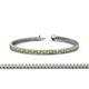 1 - Zahra Princess Cut 2.00 mm Peridot and Diamond Eternity Tennis Bracelet 