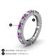 4 - Gracie 3.00 mm Round Amethyst and Diamond Eternity Band 