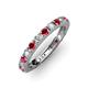 3 - Gracie 2.70 mm Round Ruby and Lab Grown Diamond Eternity Band 