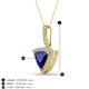 3 - Barbara Trillion Cut Lab Created Blue Sapphire and Round Diamond Halo Pendant Necklace 