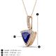 3 - Barbara Trillion Cut Lab Created Blue Sapphire and Round Diamond Halo Pendant Necklace 