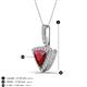 3 - Barbara Trillion Cut Lab Created Ruby and Round Diamond Halo Pendant Necklace 