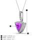 3 - Barbara Trillion Cut Amethyst and Round Diamond Halo Pendant Necklace 
