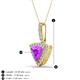 3 - Barbara Trillion Cut Amethyst and Round Diamond Halo Pendant Necklace 