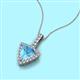 2 - Barbara Trillion Cut Blue Topaz and Round Diamond Halo Pendant Necklace 