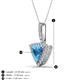 3 - Barbara Trillion Cut Blue Topaz and Round Diamond Halo Pendant Necklace 