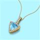 2 - Barbara Trillion Cut Blue Topaz and Round Diamond Halo Pendant Necklace 